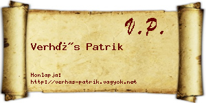 Verhás Patrik névjegykártya